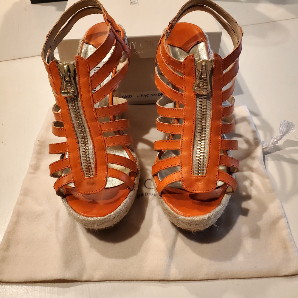 Jimmy Choo Orange Espadrille Espadrilles